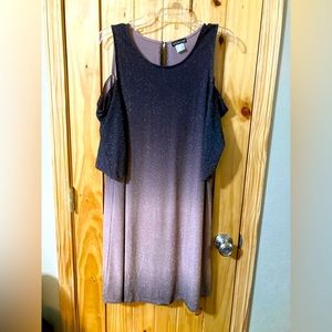 Venus size L metallic thread cold-shoulder ombré-style midi dress.